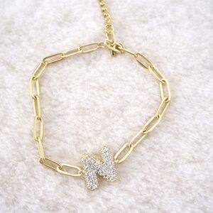 Gold Tone Initial Bracelet